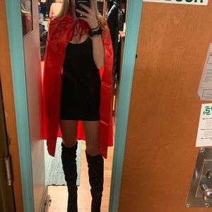 red hooded cape
